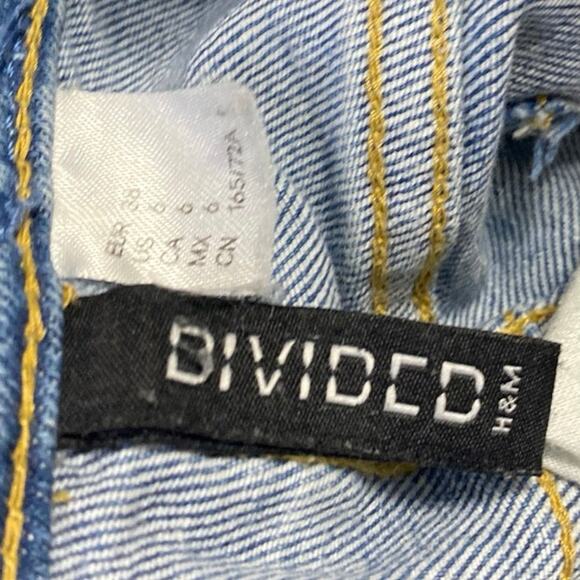 H&M Divided Women's Blue High Waisted Straight Tapered Denim Jeans Pants Size 6 - Picture 4 of 4